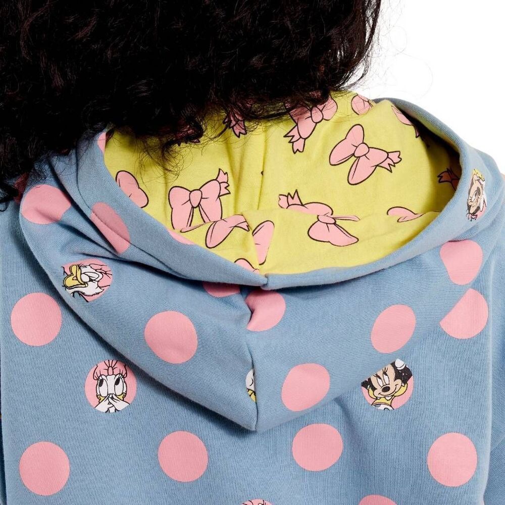 NWT Loungefly Disney Minnie Mouse Medium Pastel Polka Dots French Terry Hoodie - Picture 6 of 15